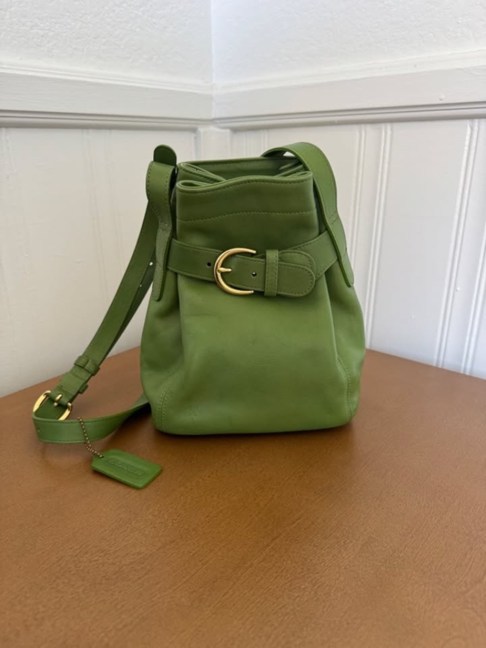 Vintage Coach Soho Belted Bag 4156 Leaf with Brass Hardware